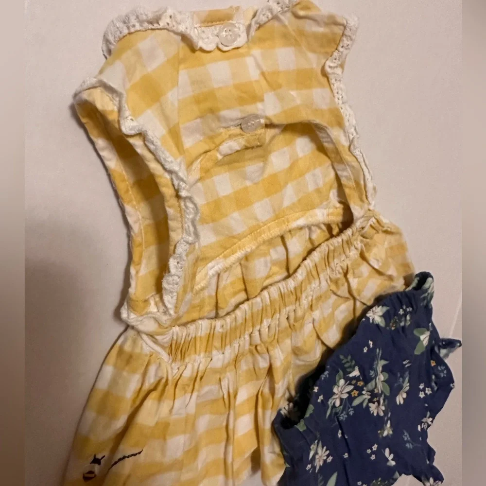 Ricrac & Ruffles Yellow Gigham Bumble Bee Set